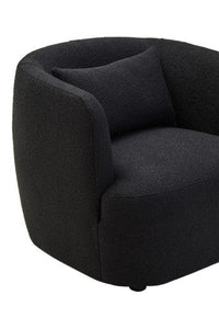 Bruge Textured Black Curved Chair