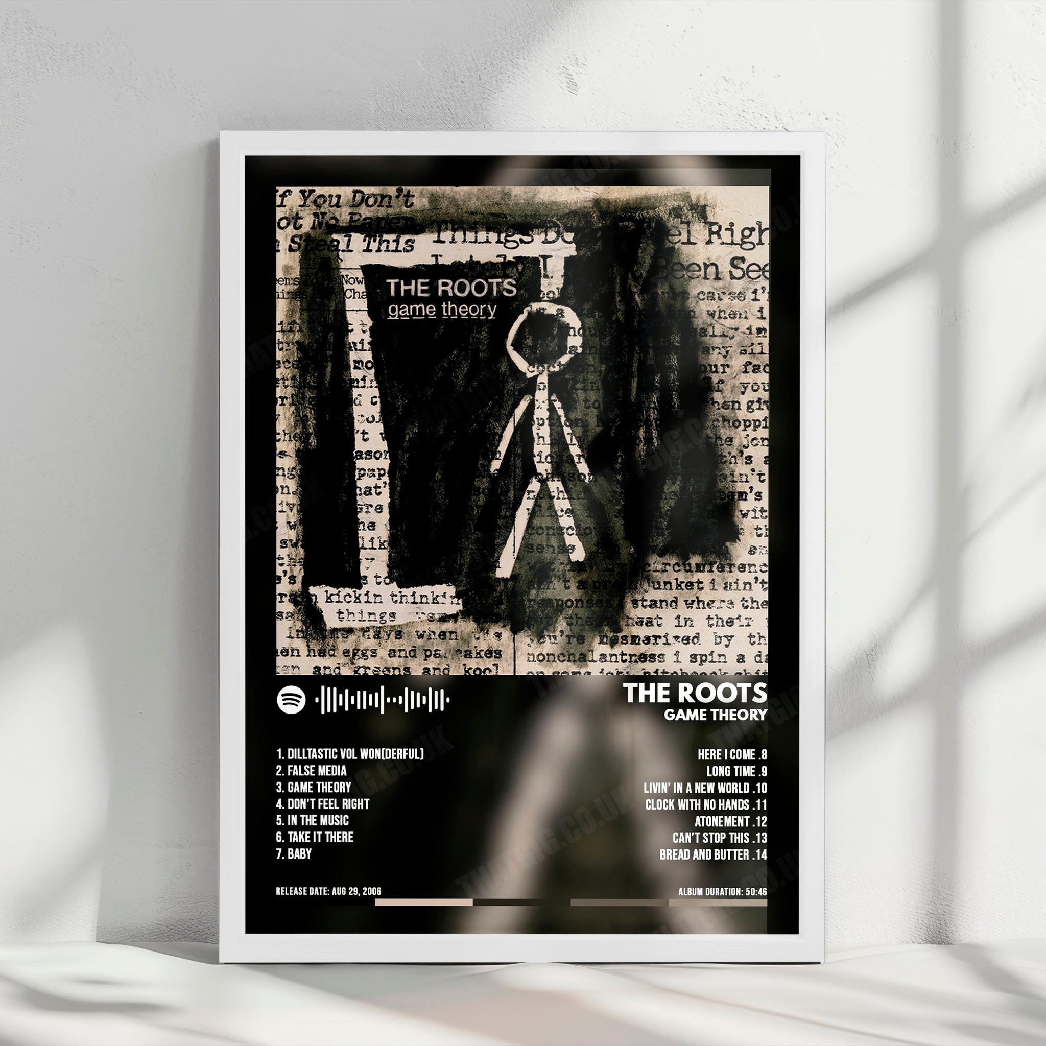 The Roots "Game Theory" Album Cover Poster - with Complete Tracklist