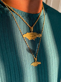 *NEW* Big Jamaica ‘14 Parish’ Engraved Map Necklace