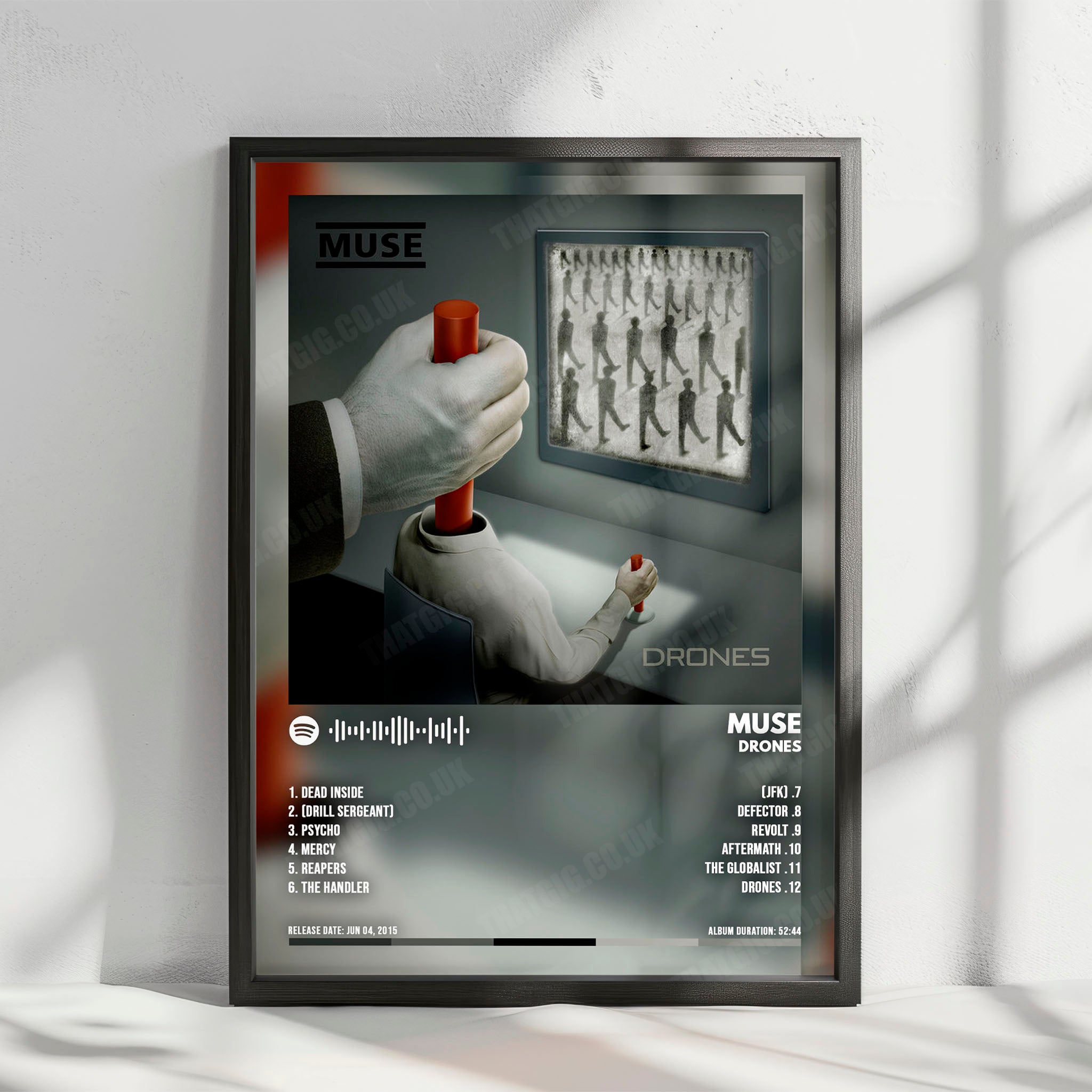 Muse "Drones" Album Cover Poster - with Complete Tracklist