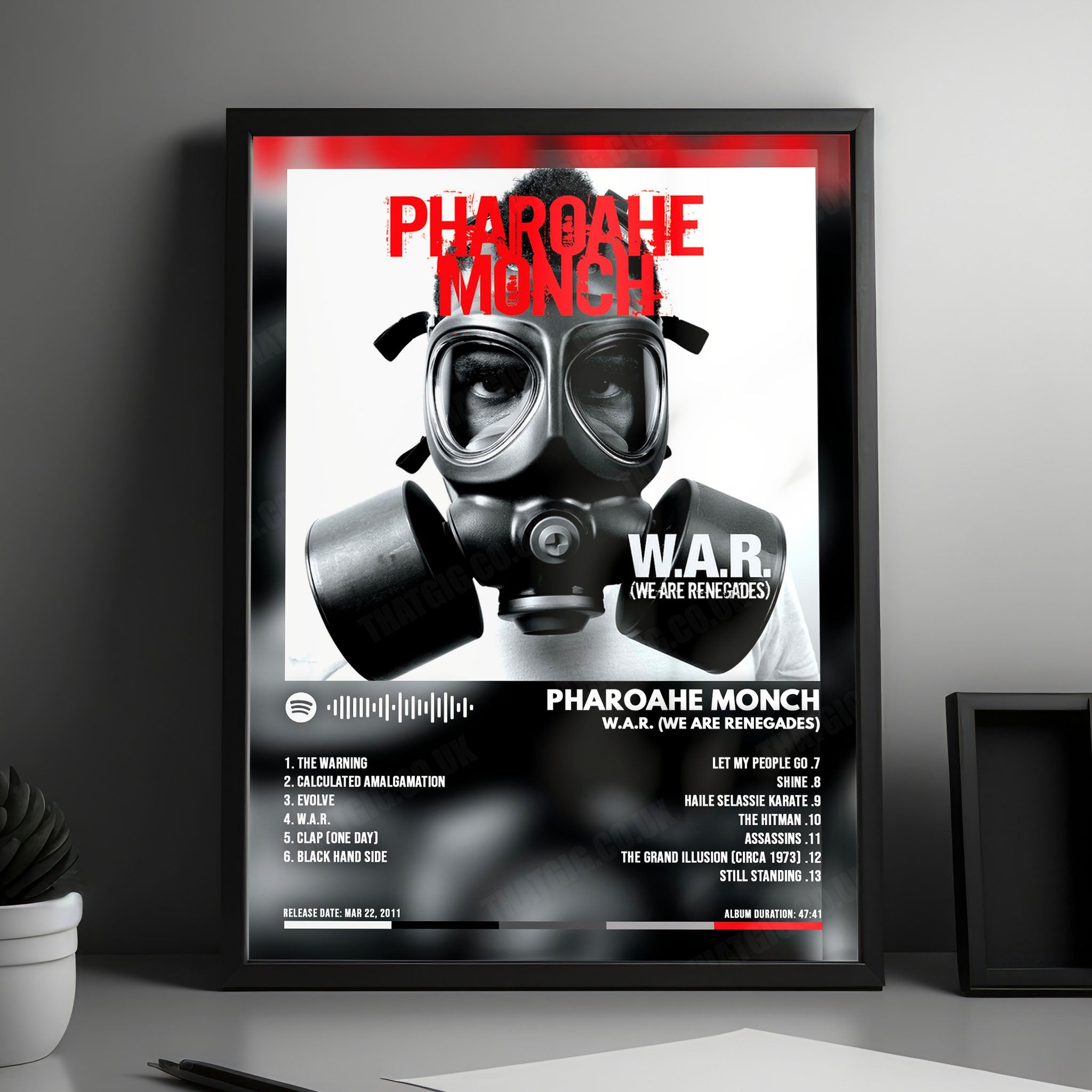 Pharoahe Monch "W.A.R. (We Are Renegades)" Album Cover Poster - with Complete Tracklist