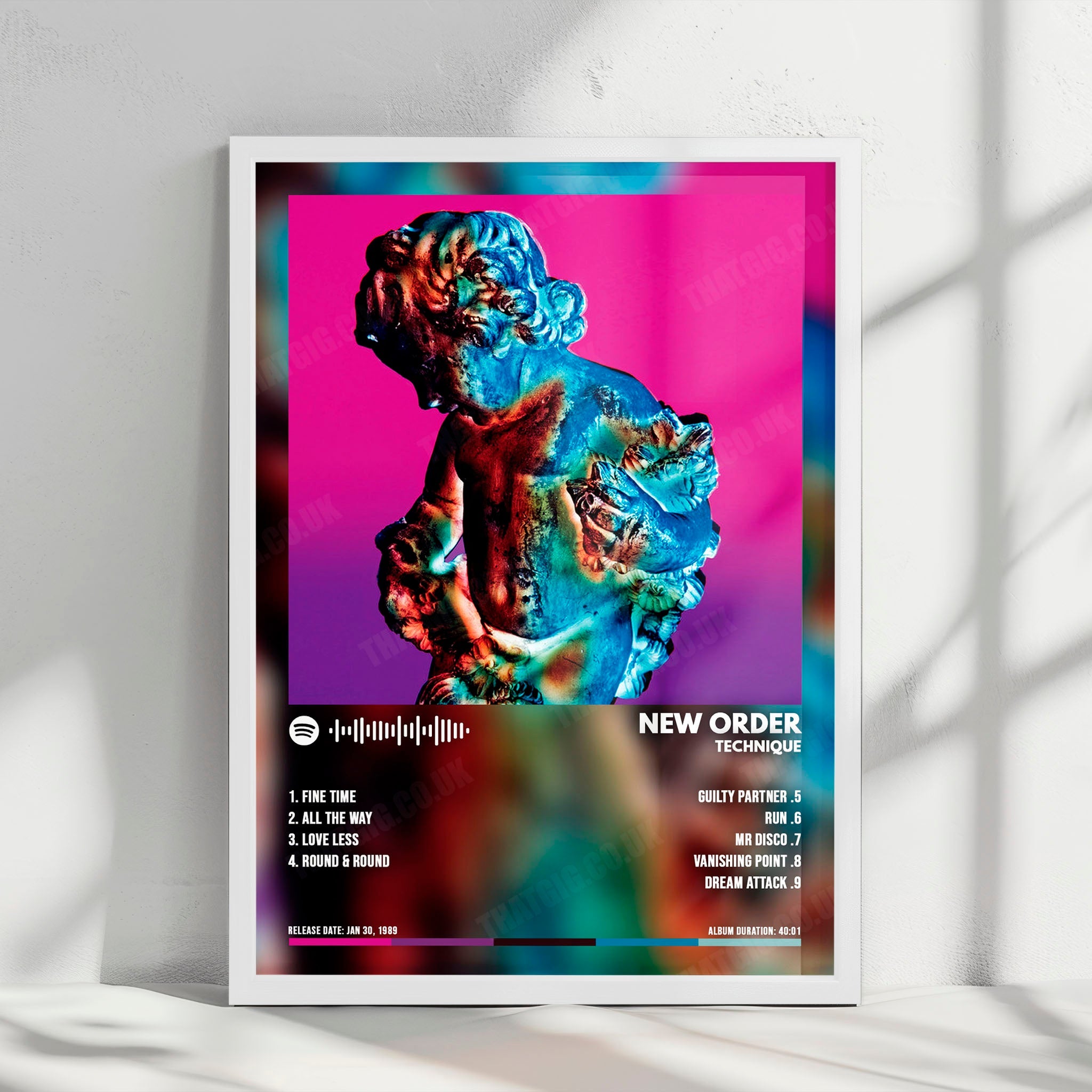 New Order "Technique" Album Cover Poster - with Complete Tracklist