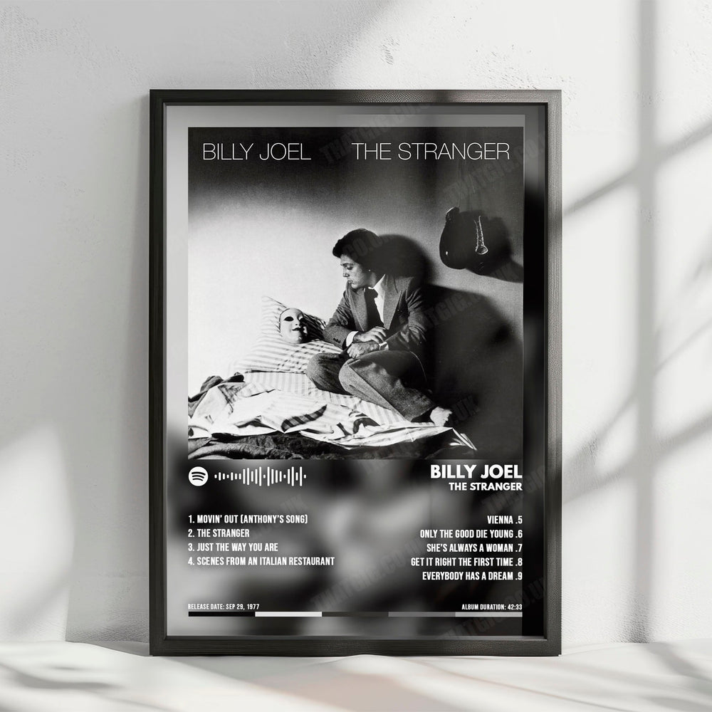 Billy Joel "The Stranger  " Album Cover Poster - with Complete Tracklist