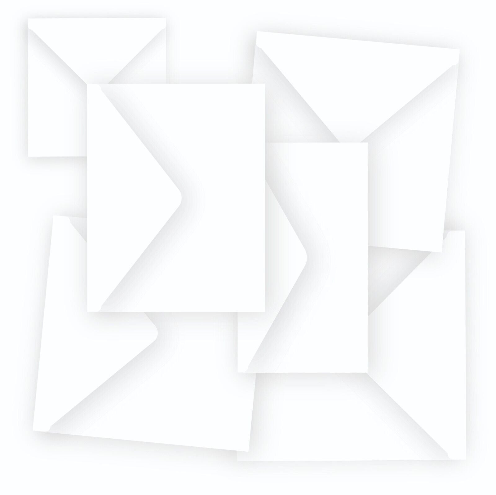 Envelopes White Gummed Diamond Flap Small Large Cards Wedding Invitations 100gsm
