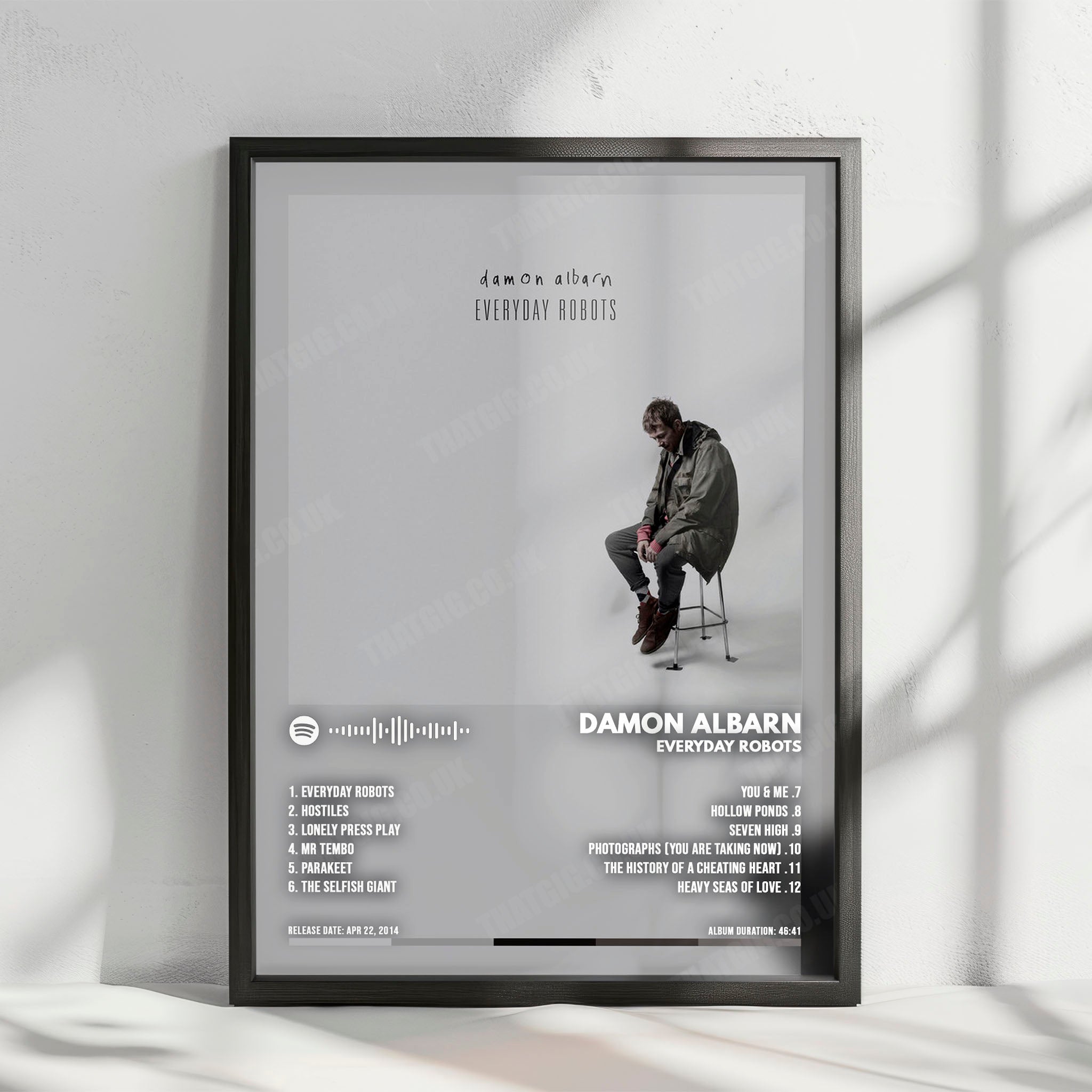 Damon Albarn "Everyday Robots" Album Cover Poster - with Complete Tracklist