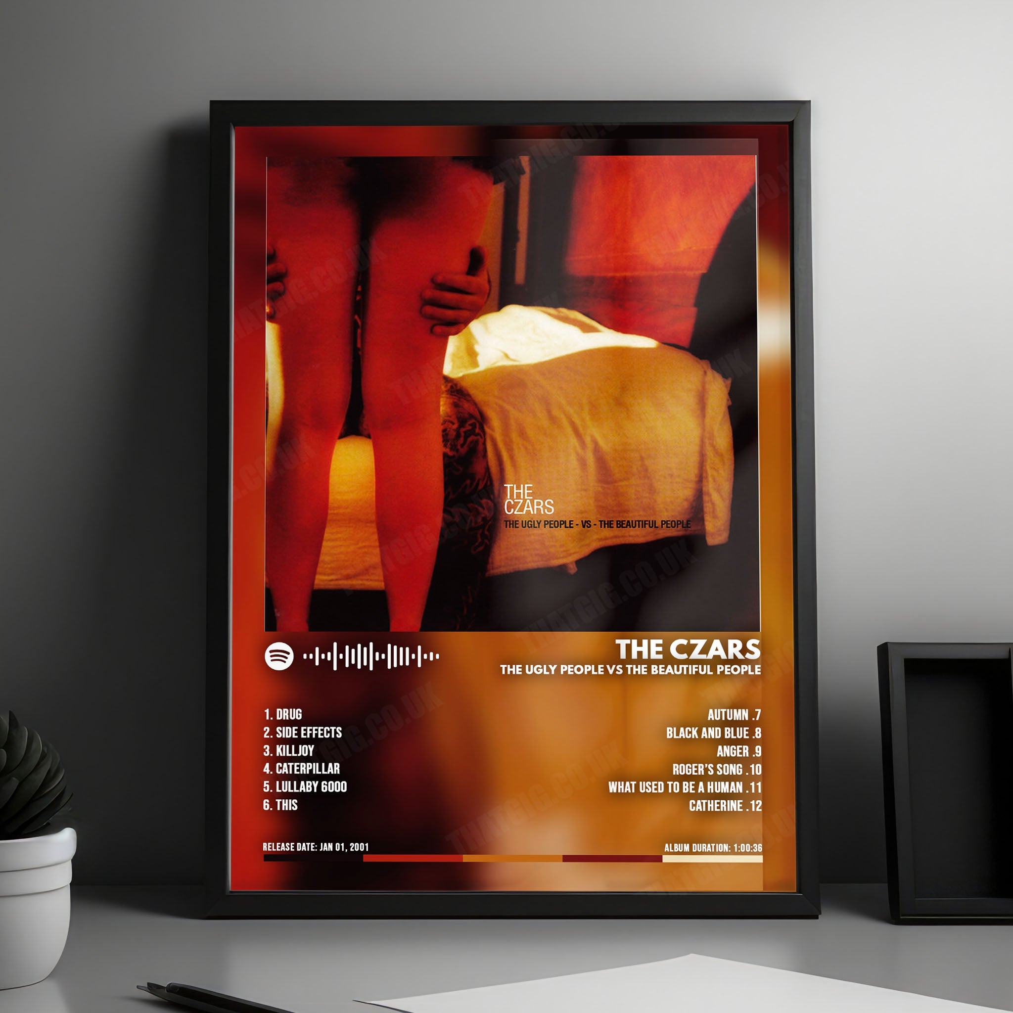 The Czars "The Ugly People vs The Beautiful People" Album Cover Poster - with Complete Tracklist