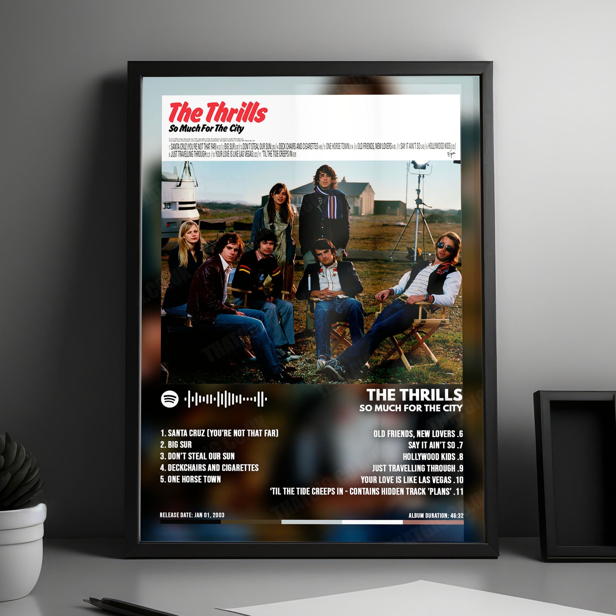 The Thrills "So Much for the City" Album Cover Poster - with Complete Tracklist