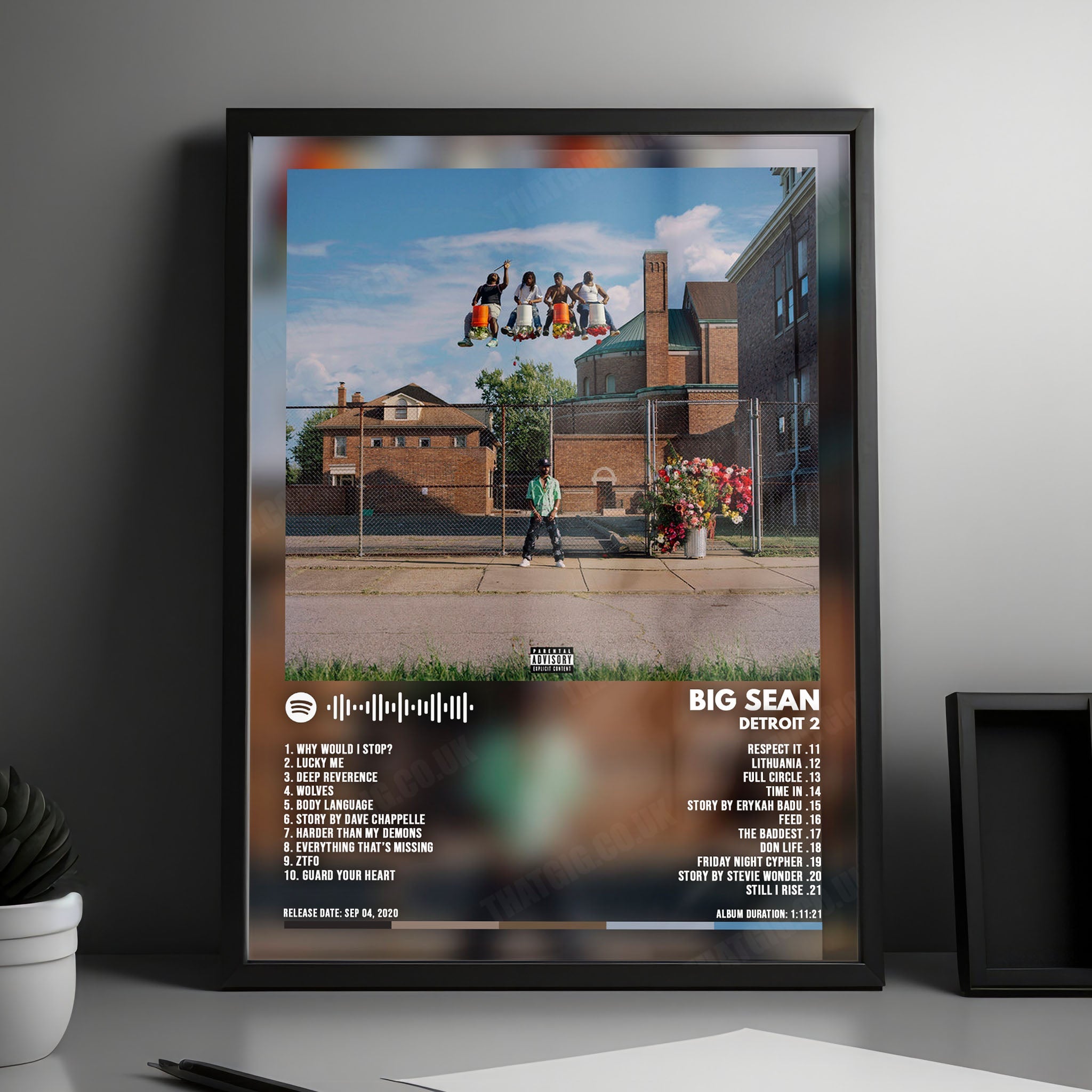 Big Sean "Detroit 2" Album Cover Poster - with Complete Tracklist
