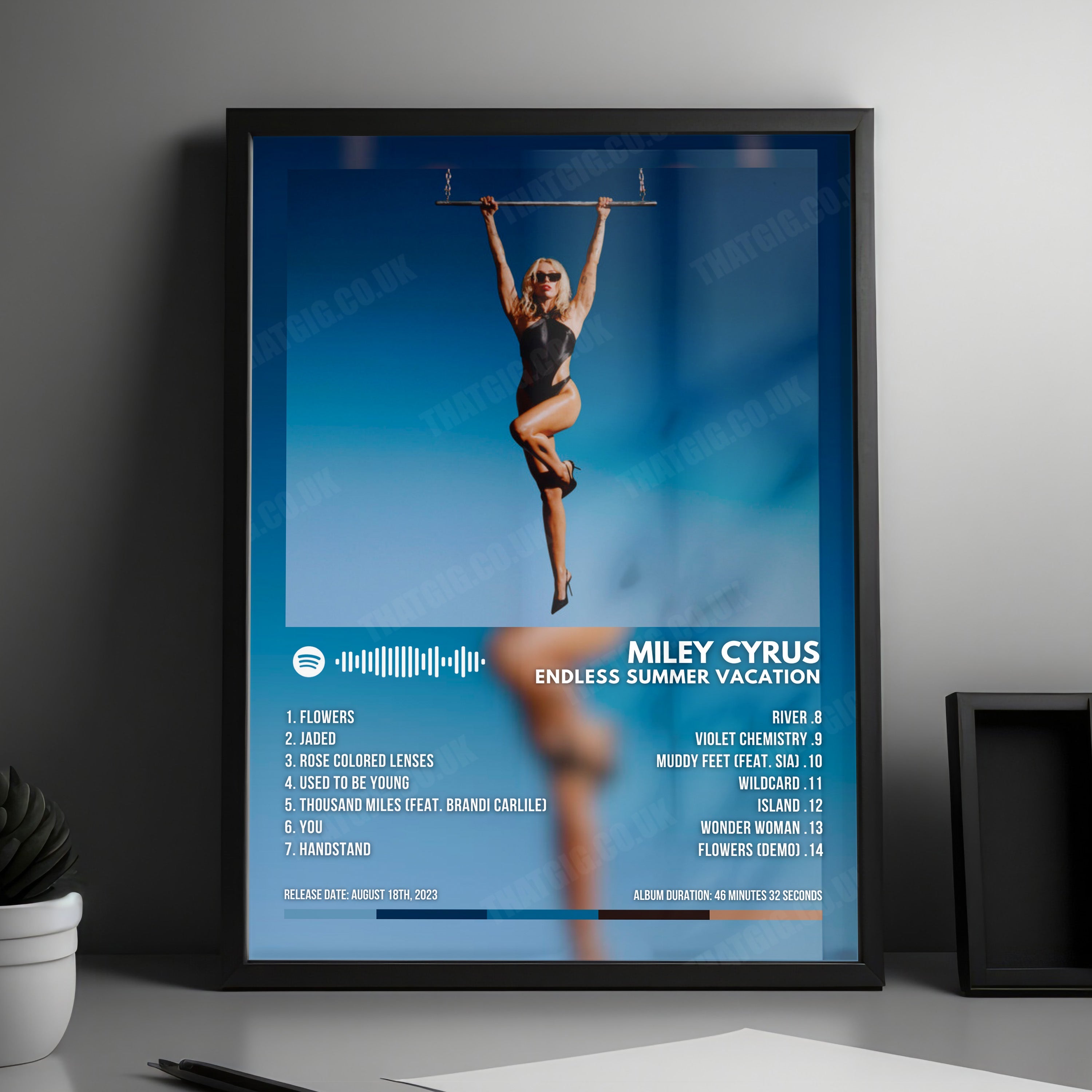 Miley Cyrus "Endless Summer Vacation" Album Cover Poster - with Complete Tracklist