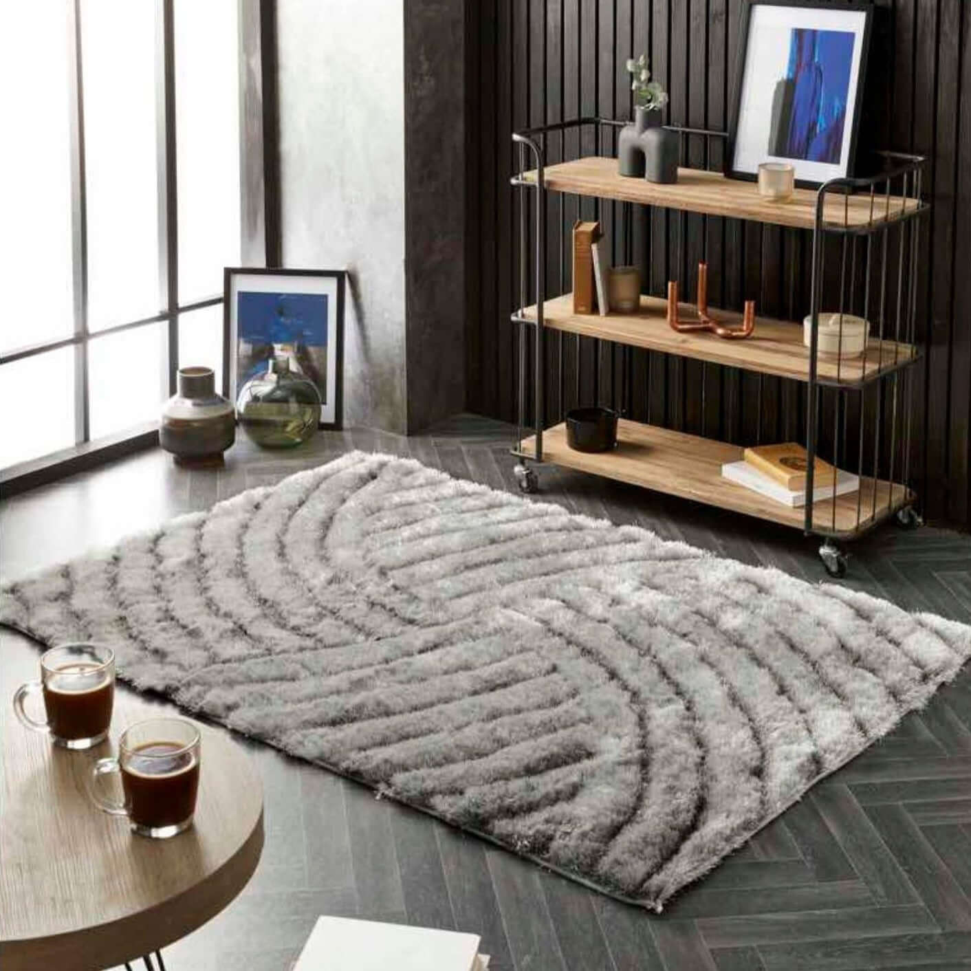 Dallas Silver Grey Shaggy Rug - Luxurious Hand-Tufted Comfort