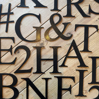Rustic 5" or 12" Black Metal Classic Letters For  The Home And Garden
