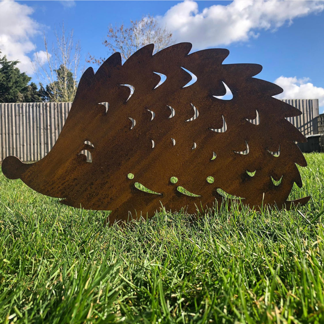 Garden Hedgehog Decoration , Rusty Metal Hedgehog / Garden Lawn Decor / Garden Ornament / Garden Feature Designed and made by us RW NORFOLK