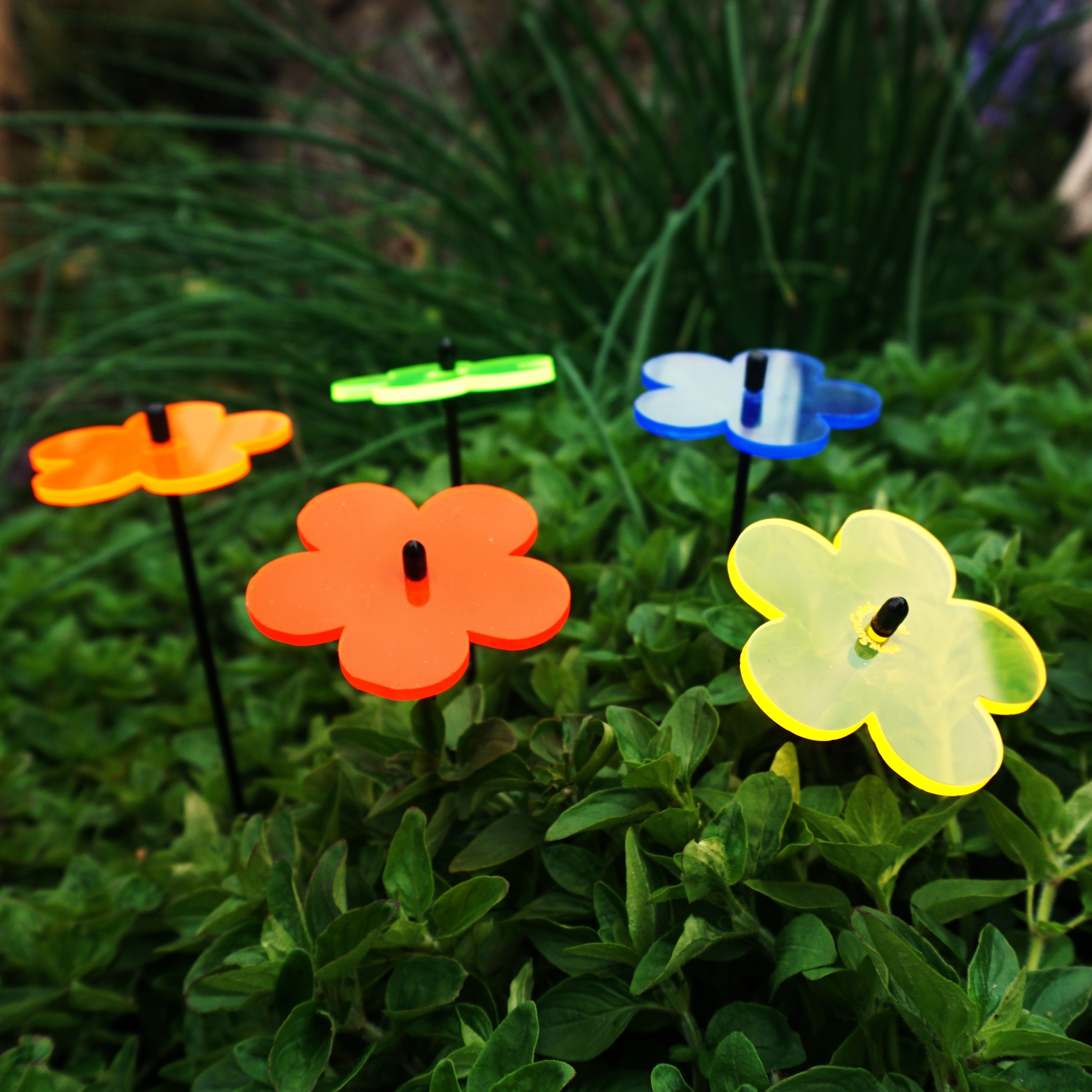 Garden Décor Ornaments Set of 5 'Blossoms' Small
