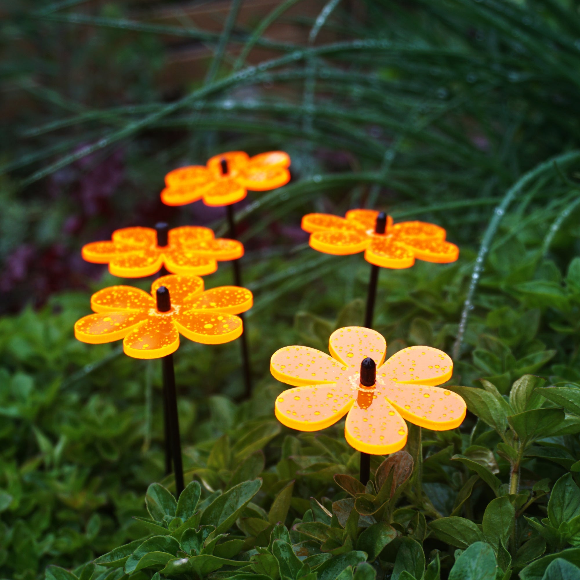 Small Garden Décor Ornaments Set of 5 'Daisy'