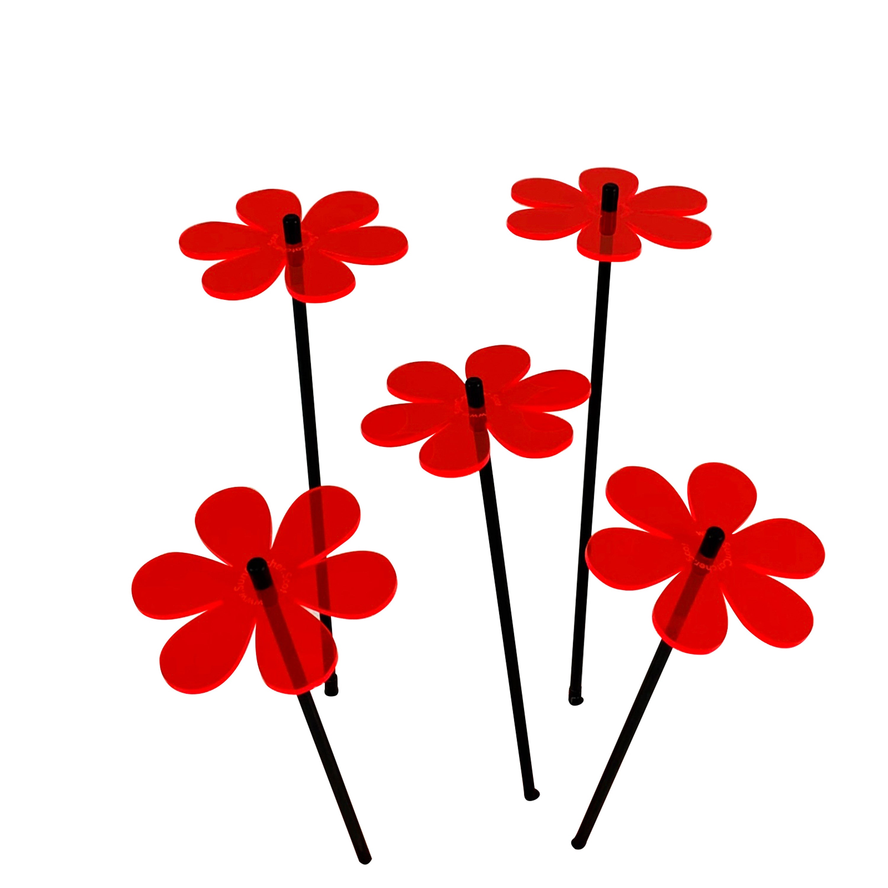 Garden Décor Ornaments Set of 5 'Daisies'
