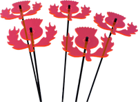 Large Garden Décor Ornaments Set of 5 'Scottish Thistles'