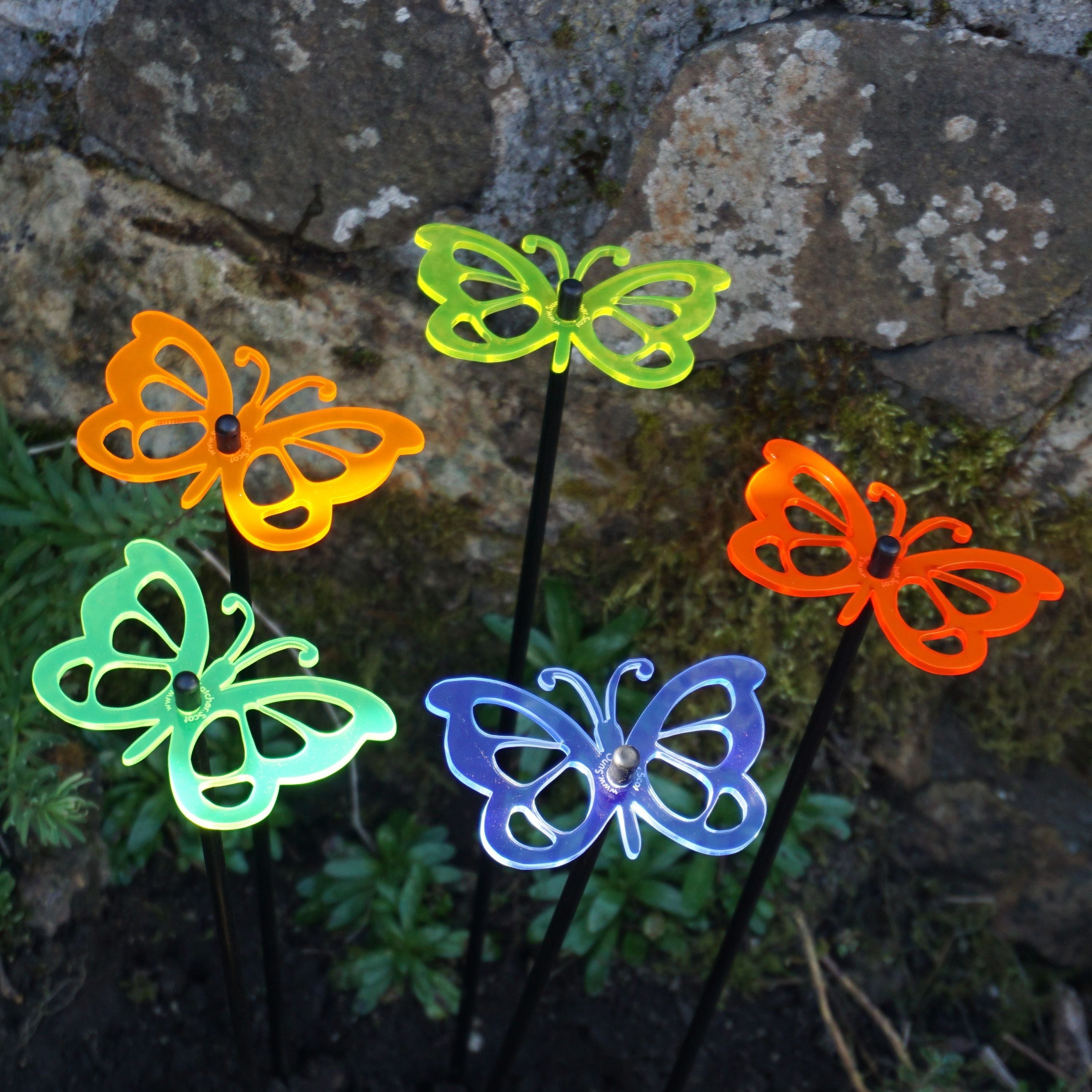 Garden Décor Ornaments Set of 5 'Comma Butterflies'