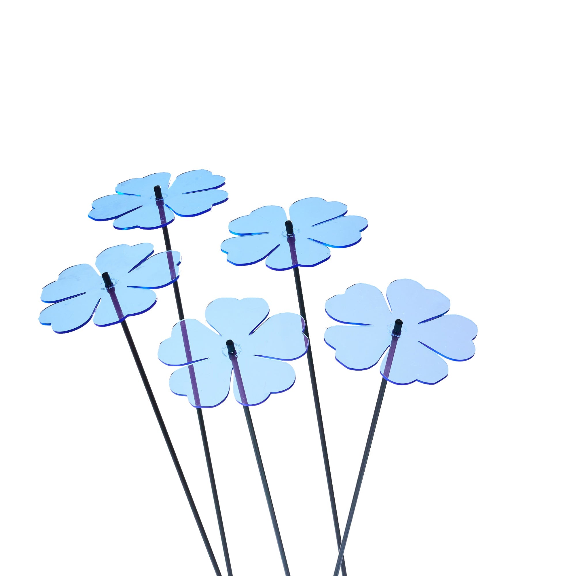 Garden Décor Ornaments Set of 5 'Double Blossoms'
