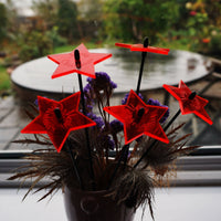 Small Set of 5 Shining Stars with Merry Christmas Message