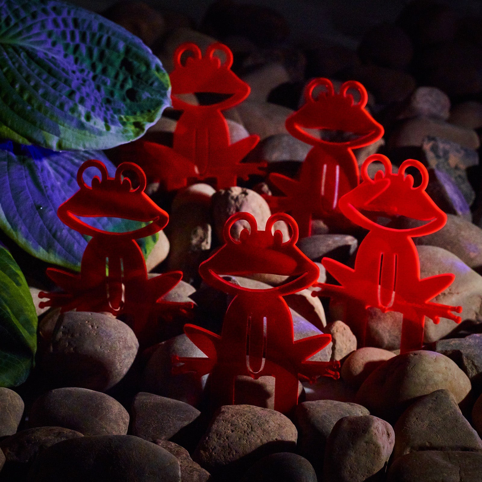 Garden Décor Ornament Stakes Set of 5 'Happy Frogs'
