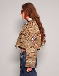 Cropped Camo Smock Jacket