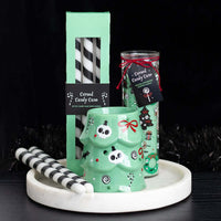 Gothic Gifts Set of 3 Black Candy Cane Taper Candles