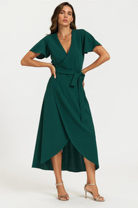 Wrap Maxi Dress In Green