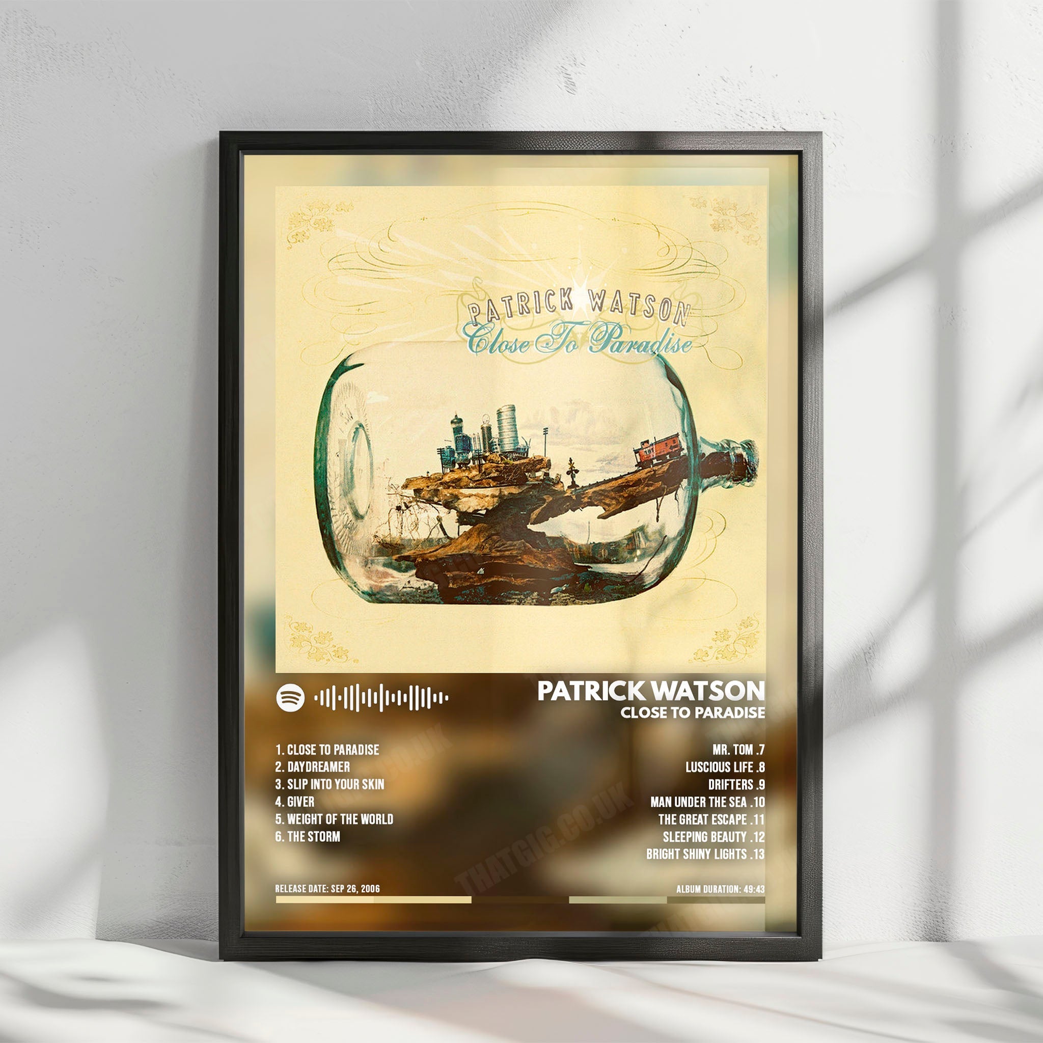 Patrick Watson "Close to Paradise" Album Cover Poster - with Complete Tracklist