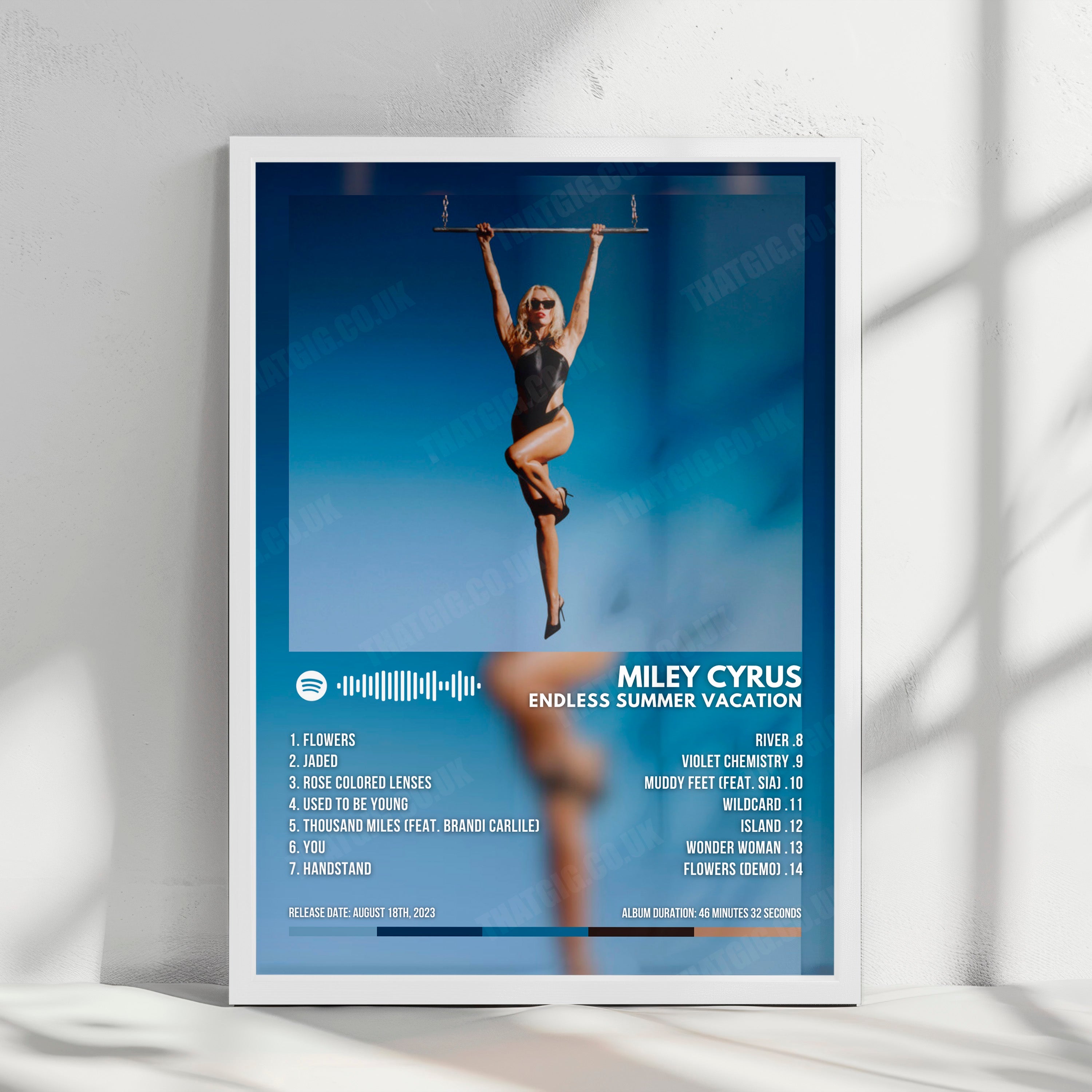 Miley Cyrus "Endless Summer Vacation" Album Cover Poster - with Complete Tracklist