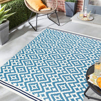 Aztec Blue Outdoor Rug
