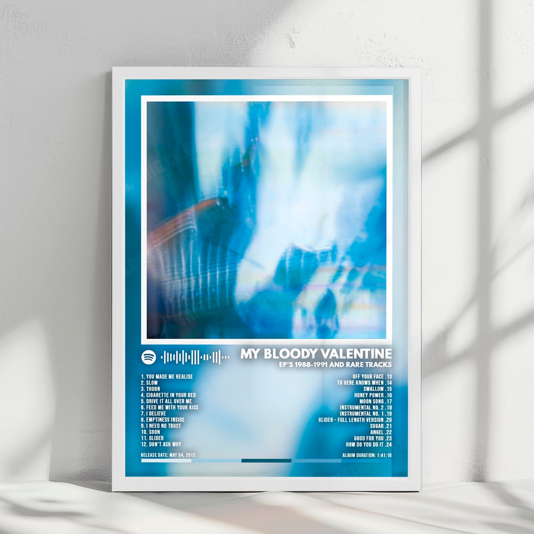 My Bloody Valentine "EPs 1988-1991" Album Cover Poster - with Complete Tracklist