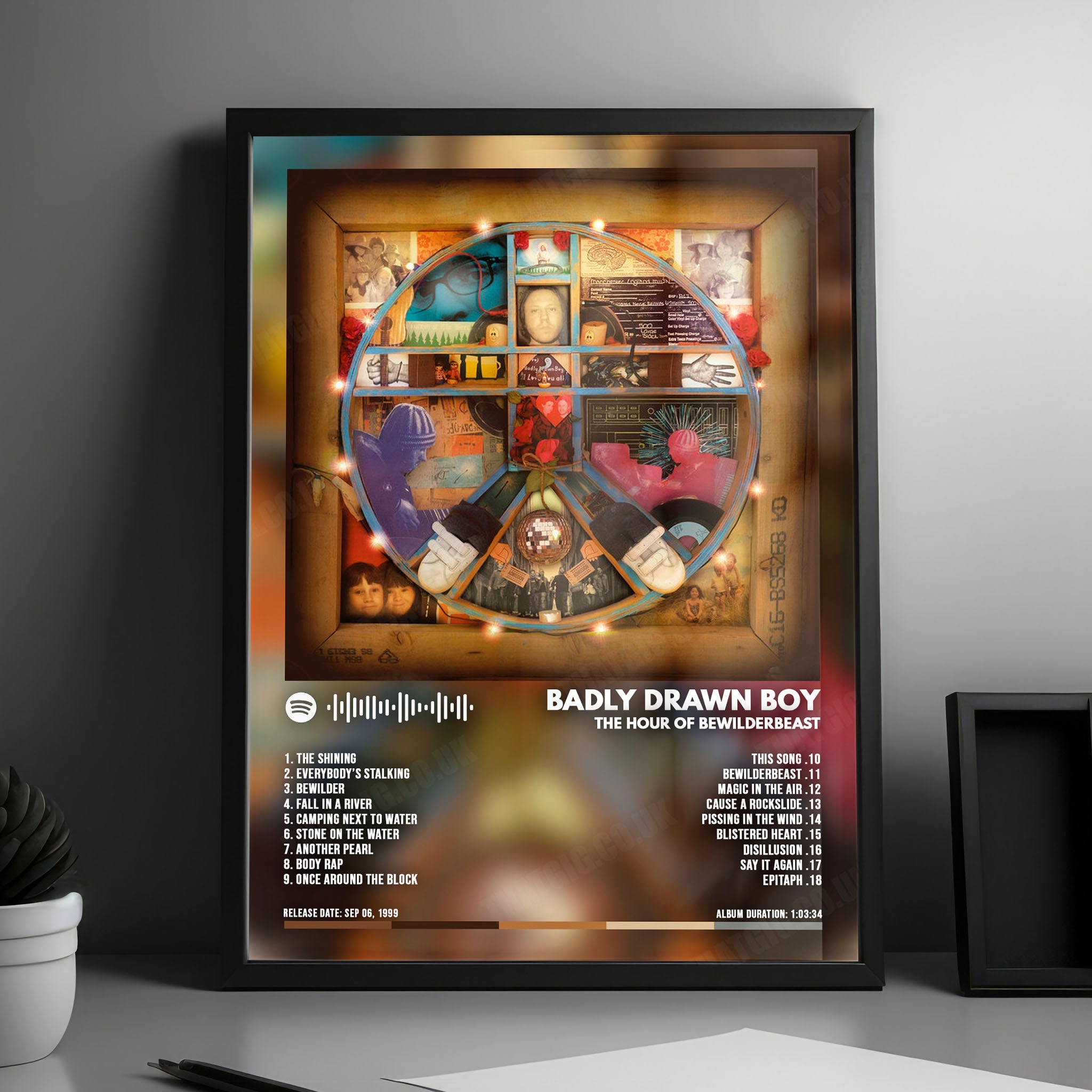 Badly Drawn Boy "The Hour of Bewilderbeast" Album Cover Poster - with Complete Tracklist