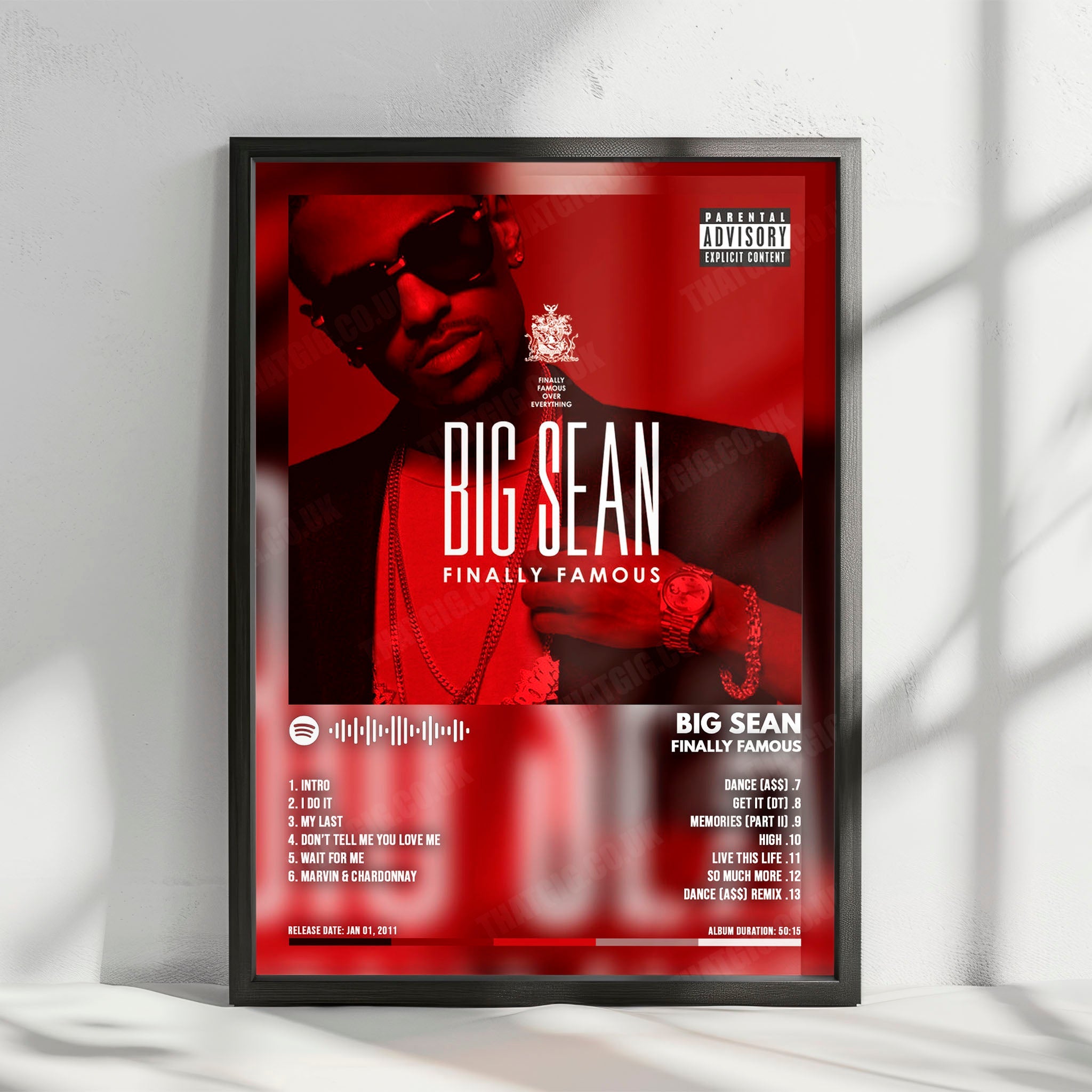 Big Sean "Finally Famous" Album Cover Poster - with Complete Tracklist