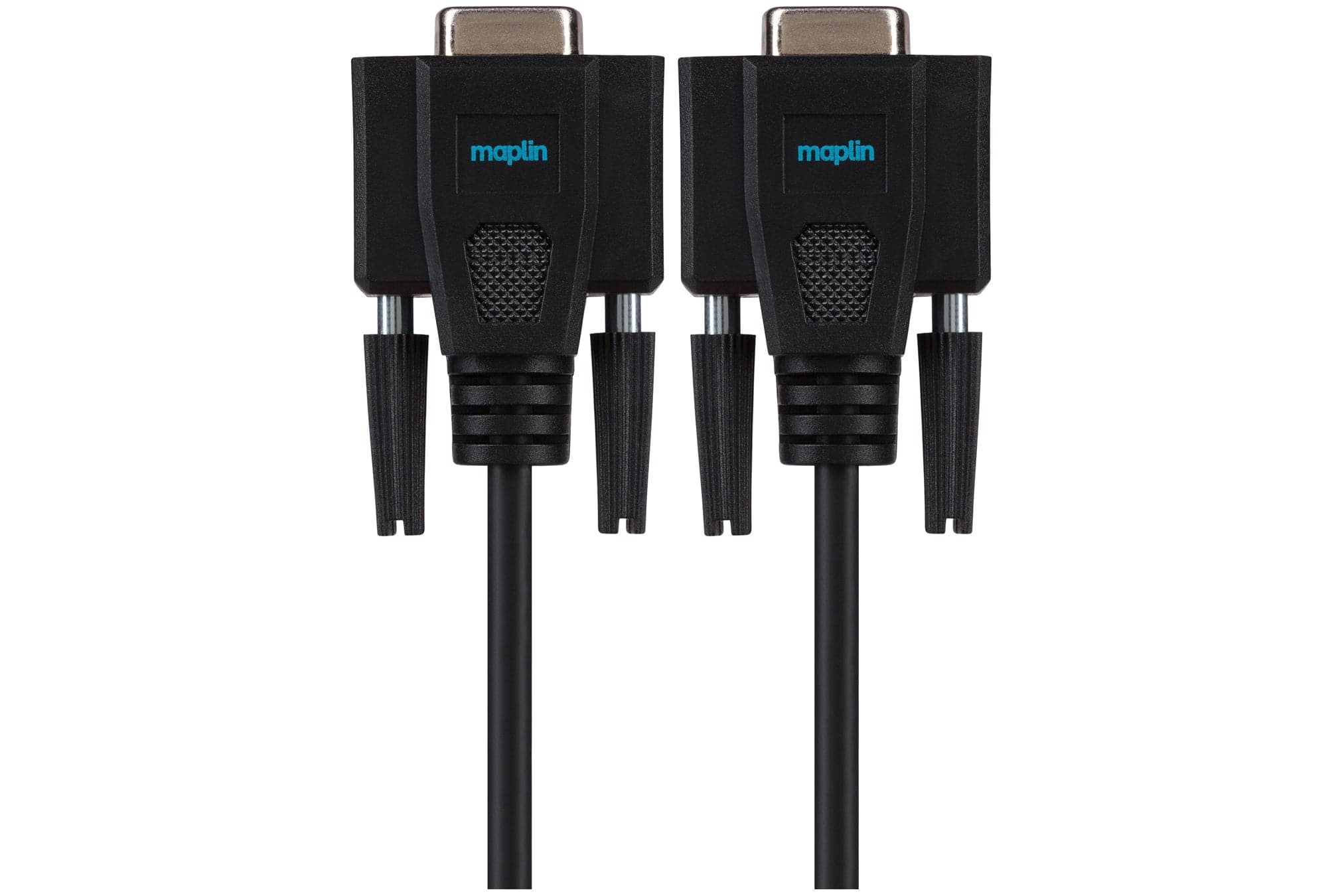 Maplin Premium Serial RS232 Null Modem 9 Pin Female Cable - Black, 3m