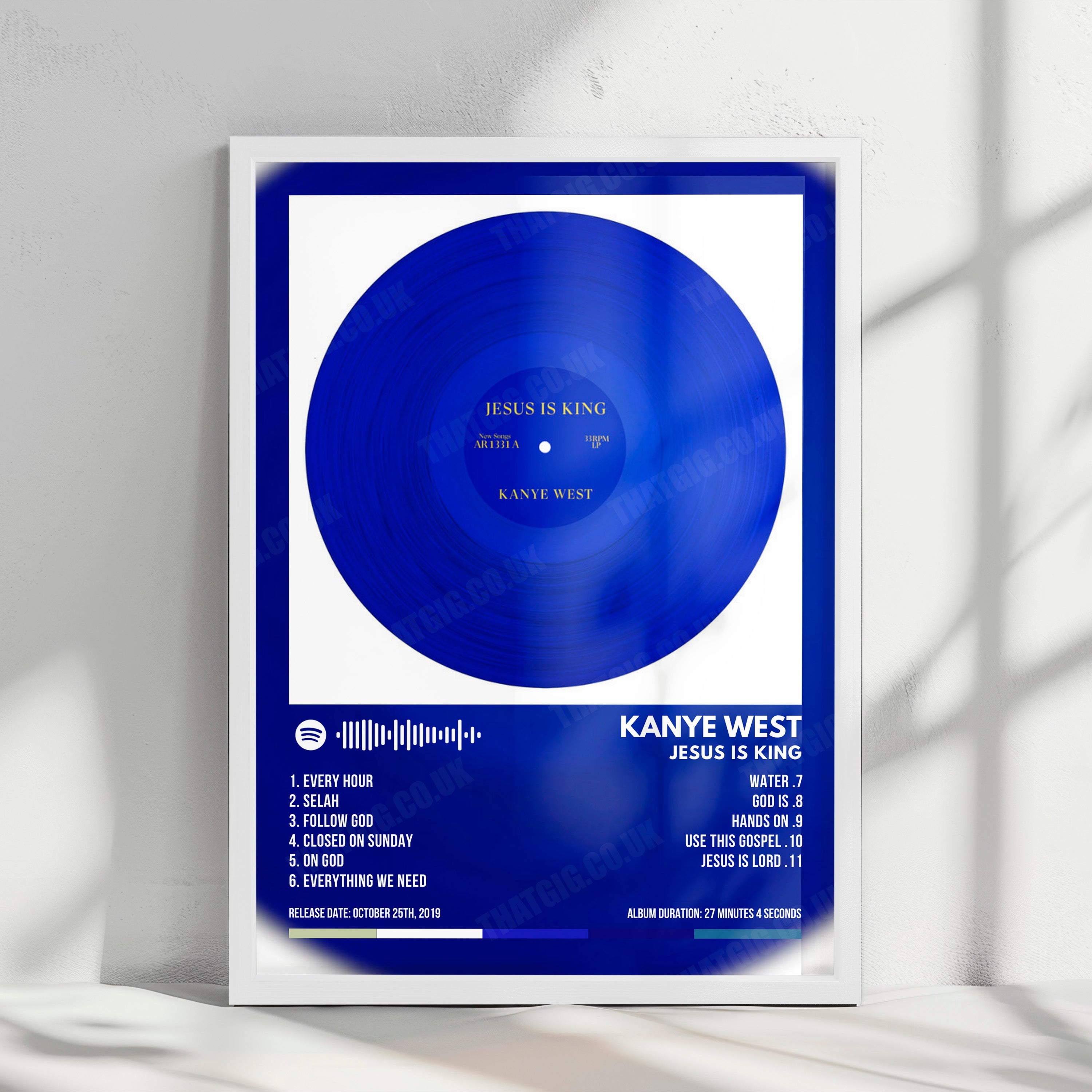 Kanye West "Jesus Is King" Album Cover Poster - with Complete Tracklist