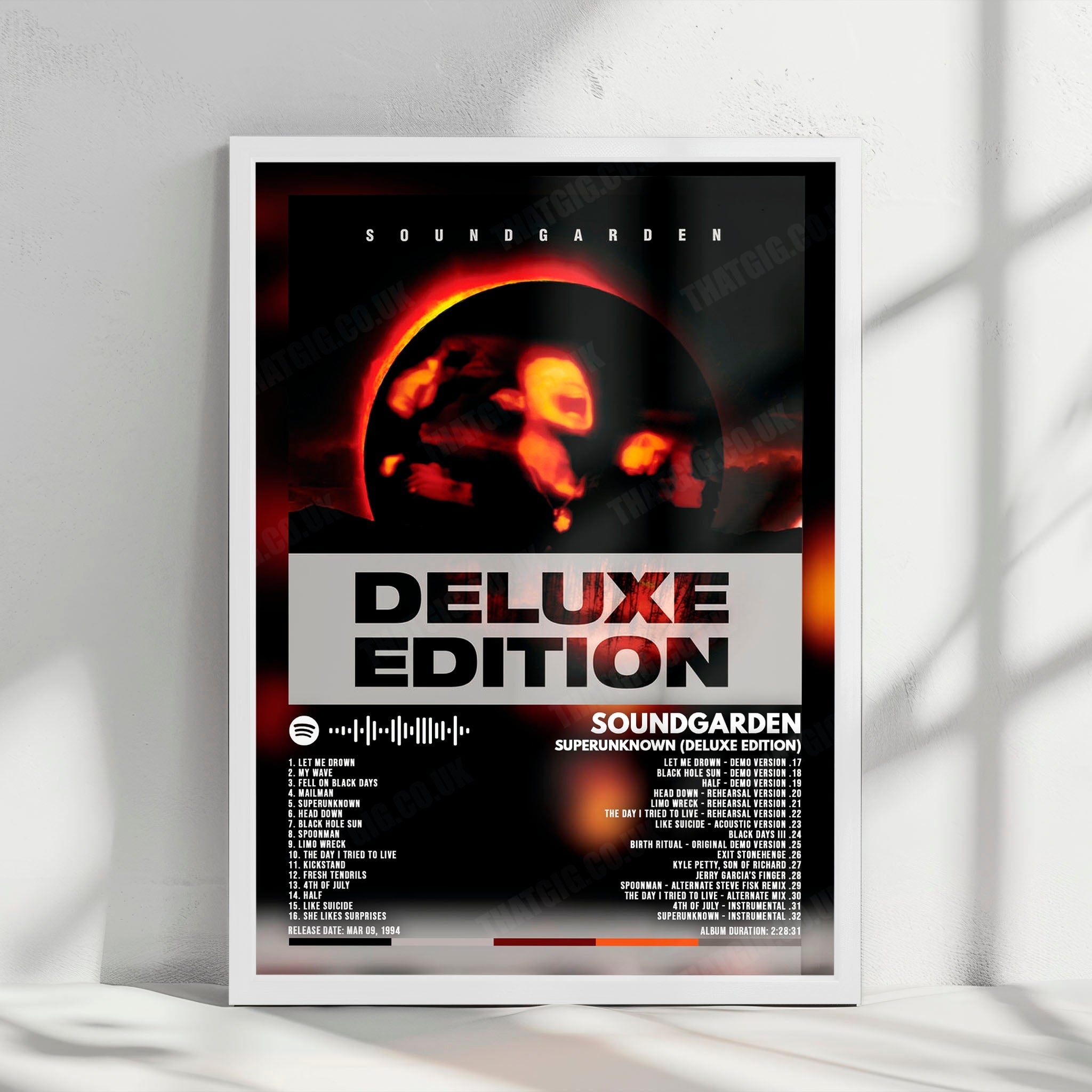 Soundgarden "Superunknown" Album Cover Poster - with Complete Tracklist