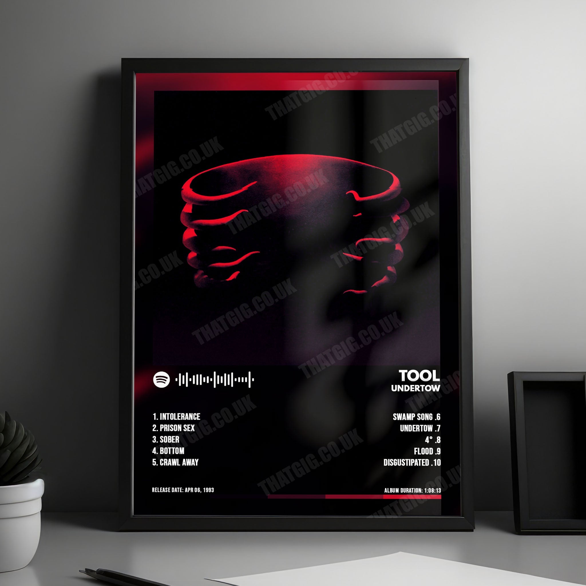 Tool "Undertow" Album Cover Poster - with Complete Tracklist