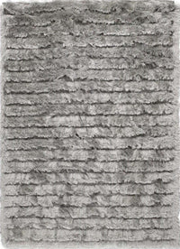Carved Glamour Silver Grey Shaggy Rug