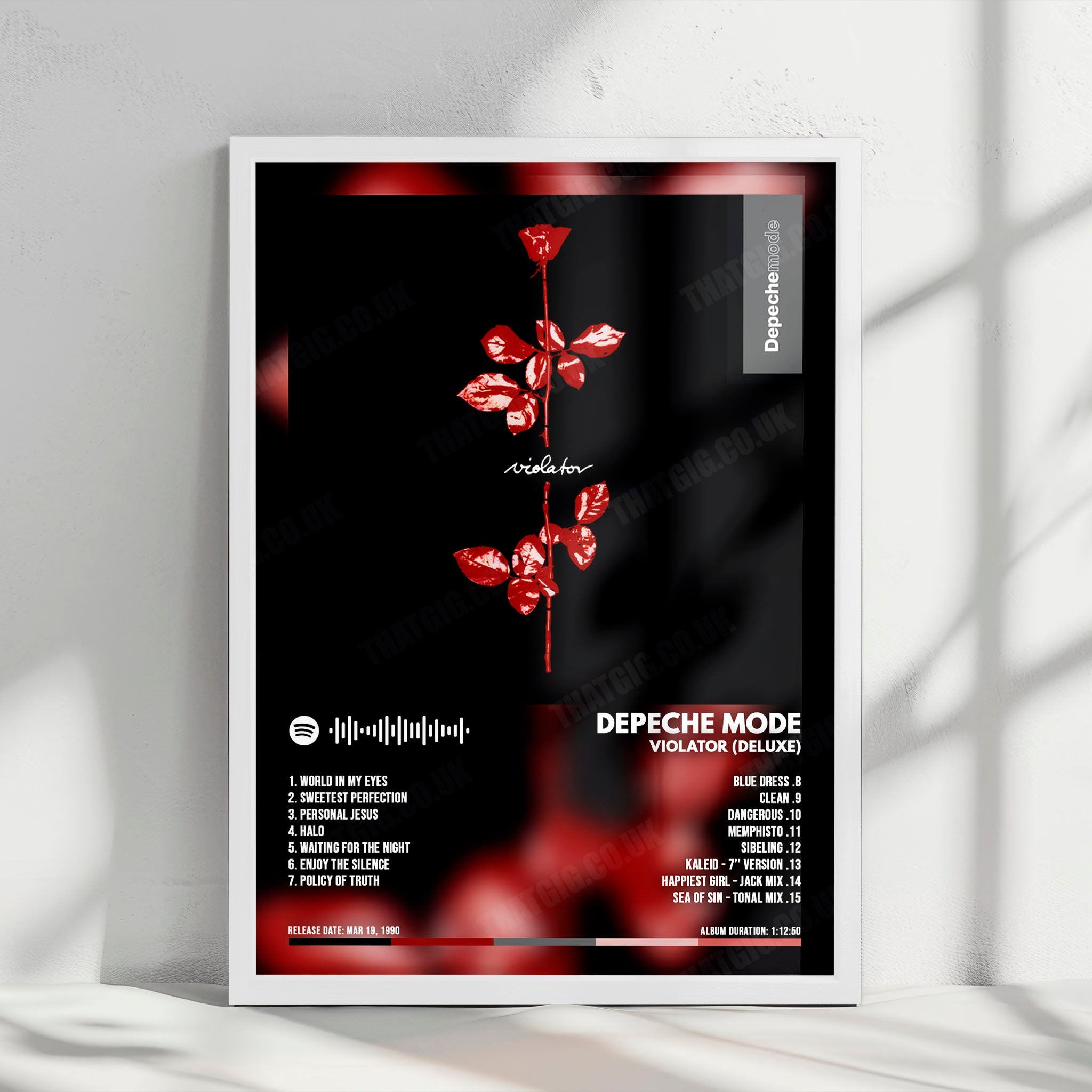 Depeche Mode "Violator" Album Cover Poster - with Complete Tracklist