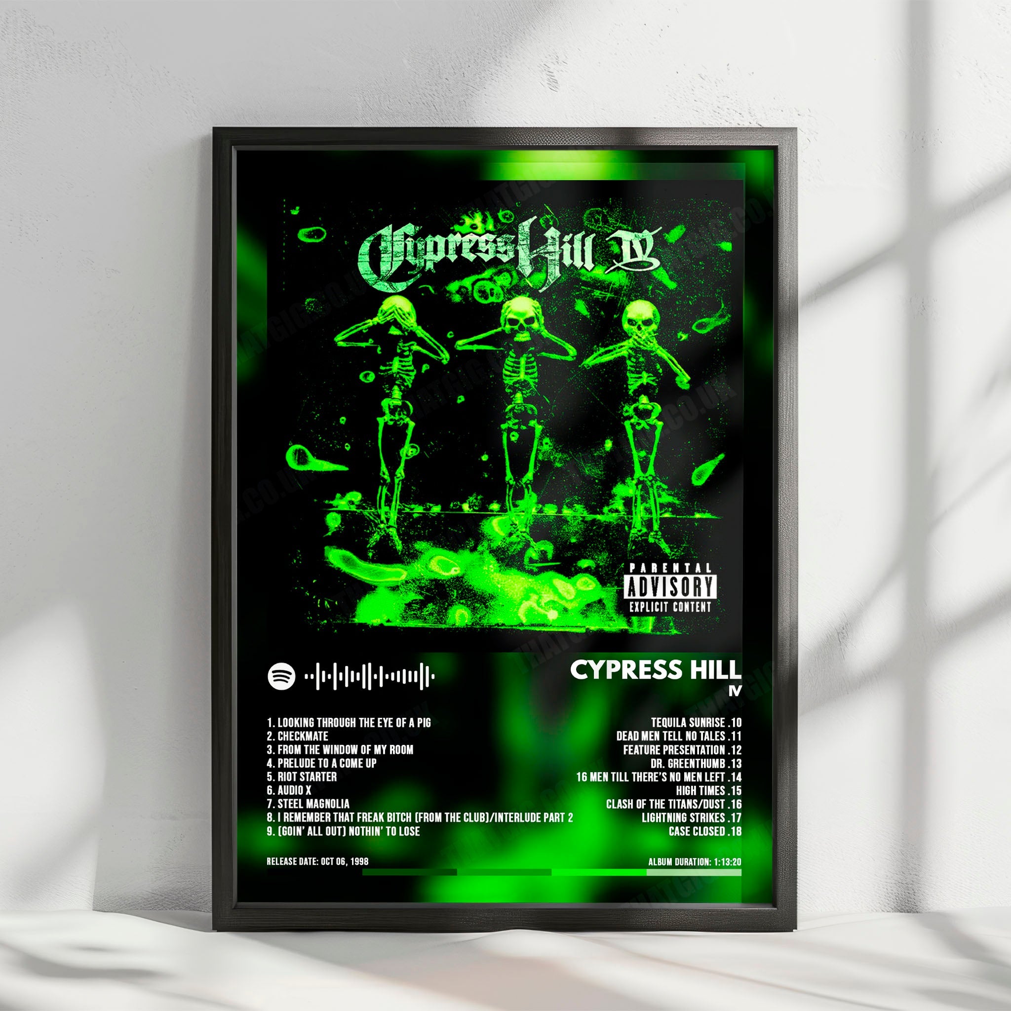 Cypress Hill "IV" Album Cover Poster - with Complete Tracklist