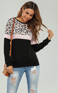 Animal Print With Pink Striped In Black Top