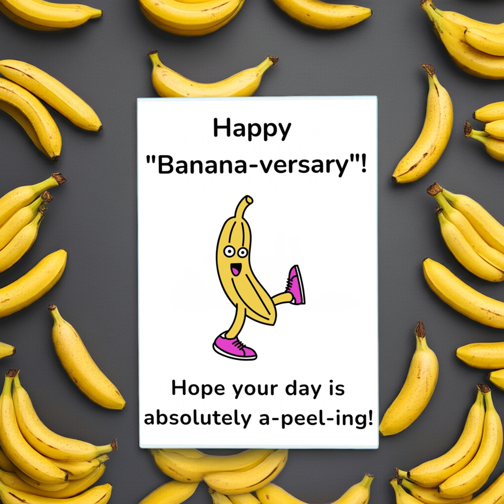 "A-peel-ing" Banana Character Anniversary/Birthday Card
