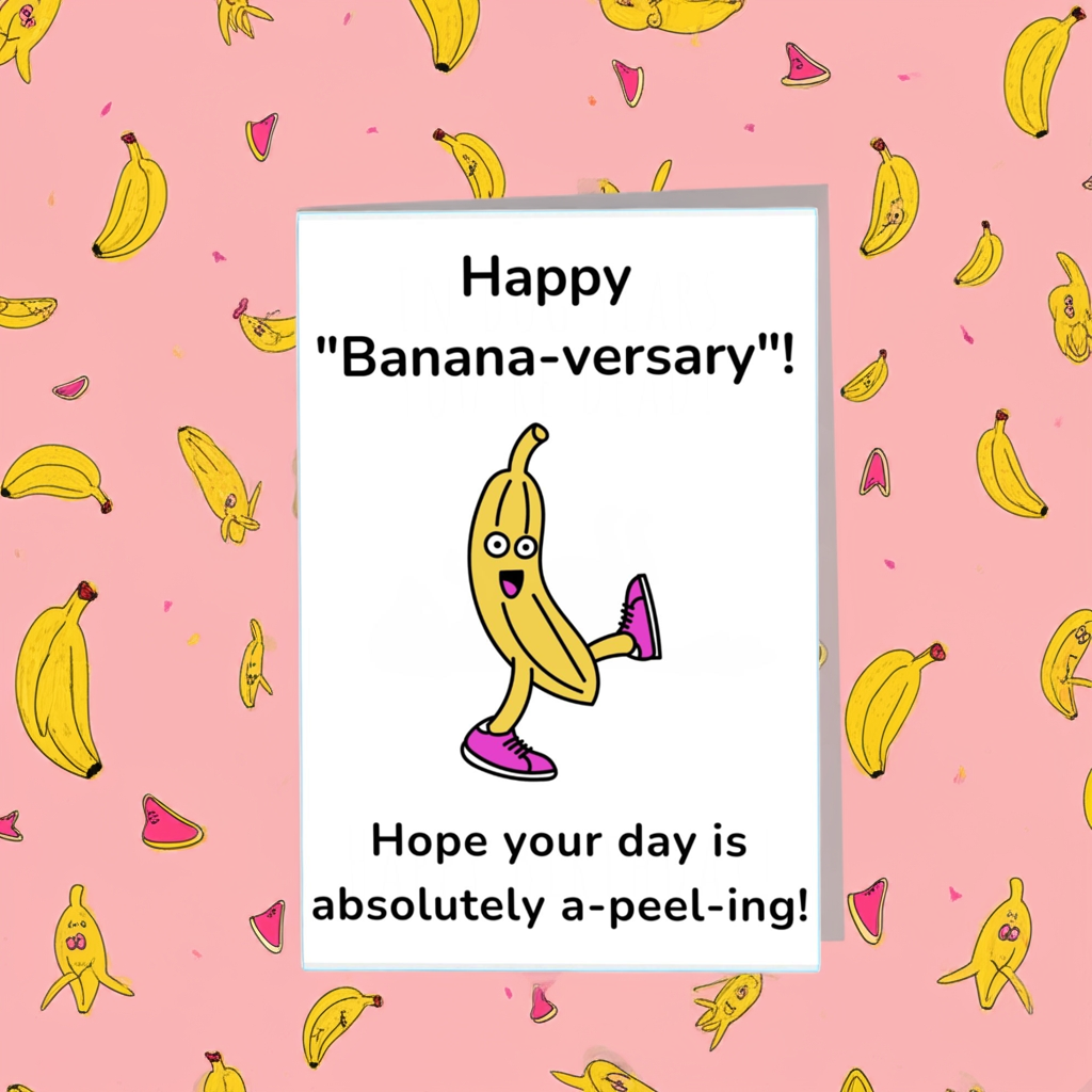 "A-peel-ing" Banana Character Anniversary/Birthday Card