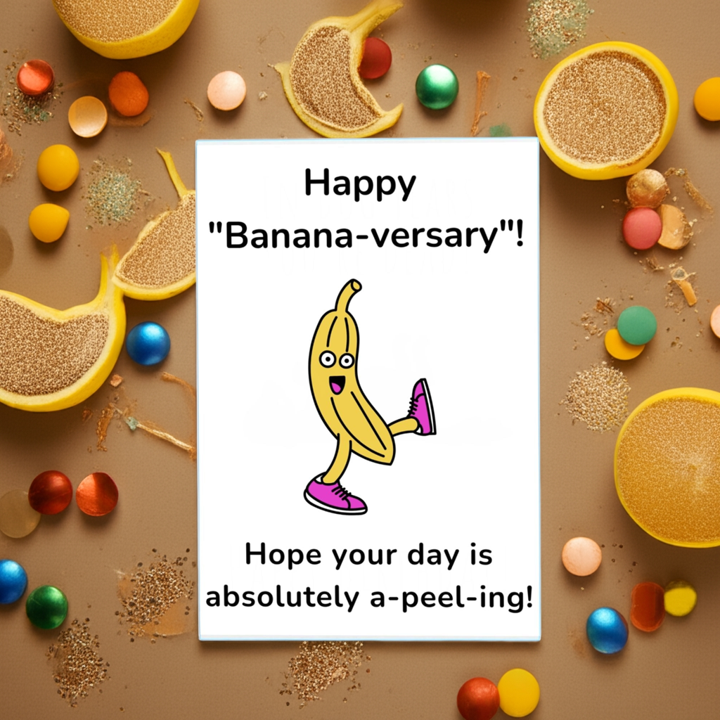 "A-peel-ing" Banana Character Anniversary/Birthday Card