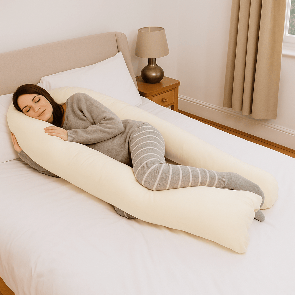 6 Ft Maternity Pillow And Case - Cream