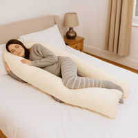 6 Ft Maternity Pillow And Case - Cream