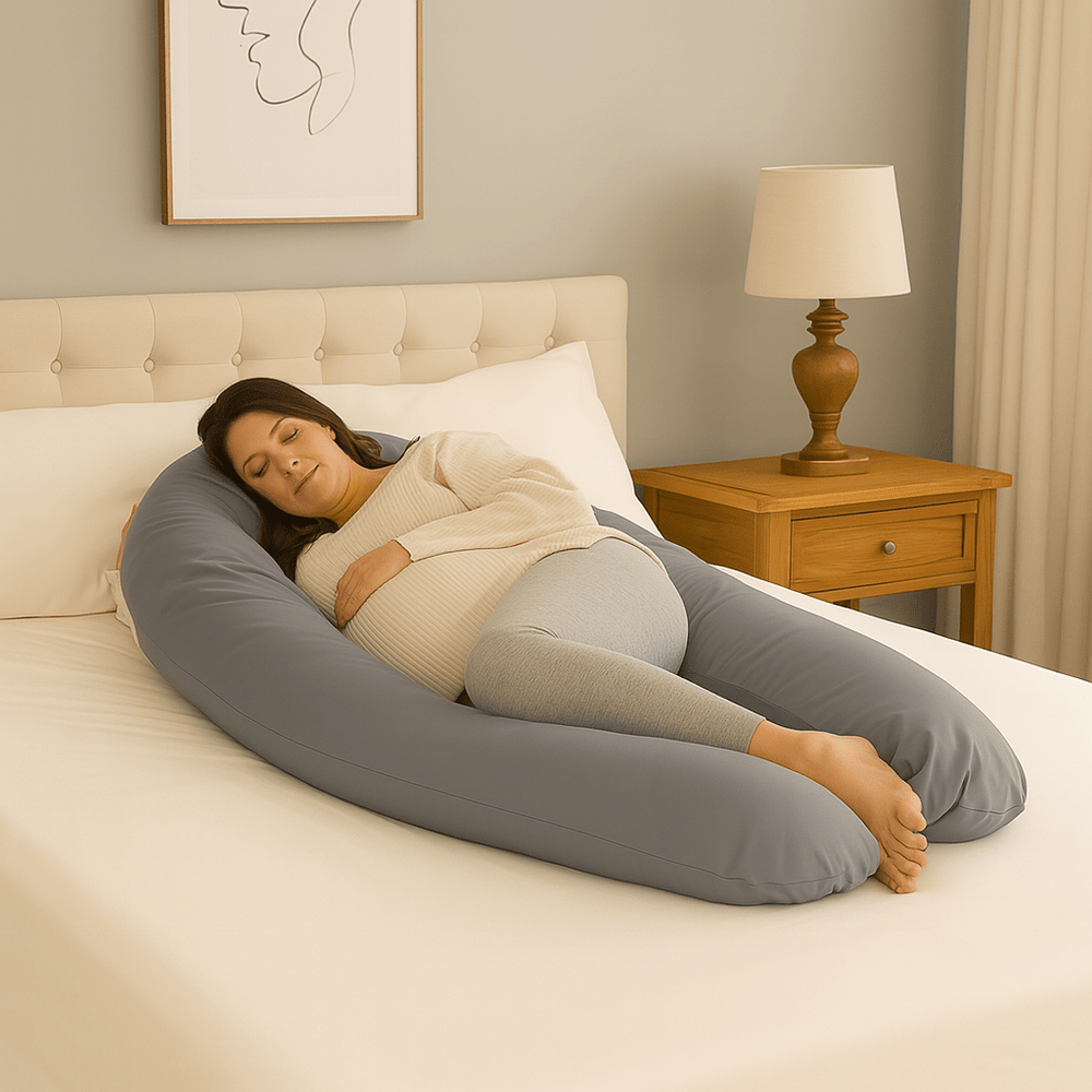 6 Ft Maternity Pillow And Case - Grey