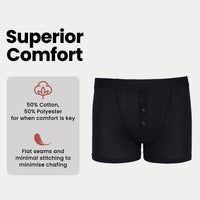 6 Pairs Mens Black Boxer Short Ribbed Boxers Cotton Stretch Boxershorts Underwear MB09 by Sock Stack