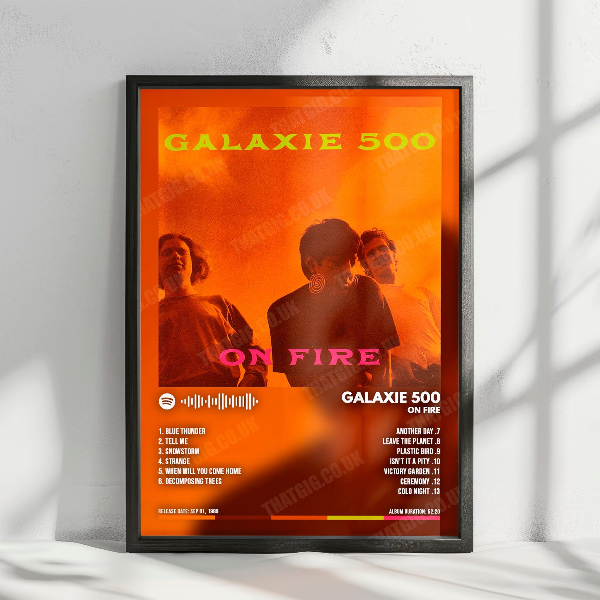 Galaxie 500 "On Fire" Album Cover Poster - with Complete Tracklist