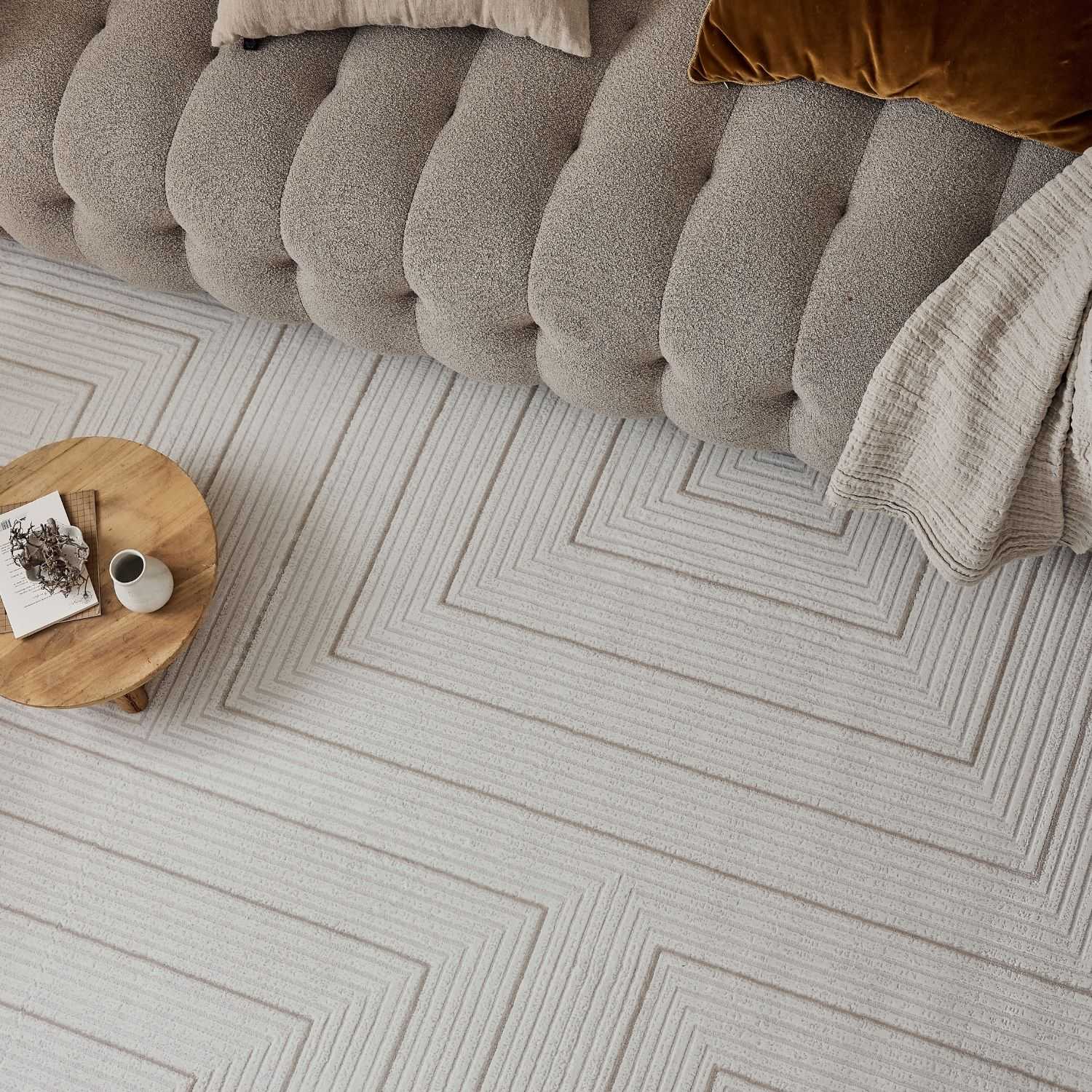 Carmel Cream-Beige Geometric Area Rug for Stylish Homes
